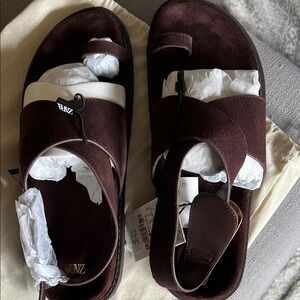 Zara Brown Suede Platform Sandals